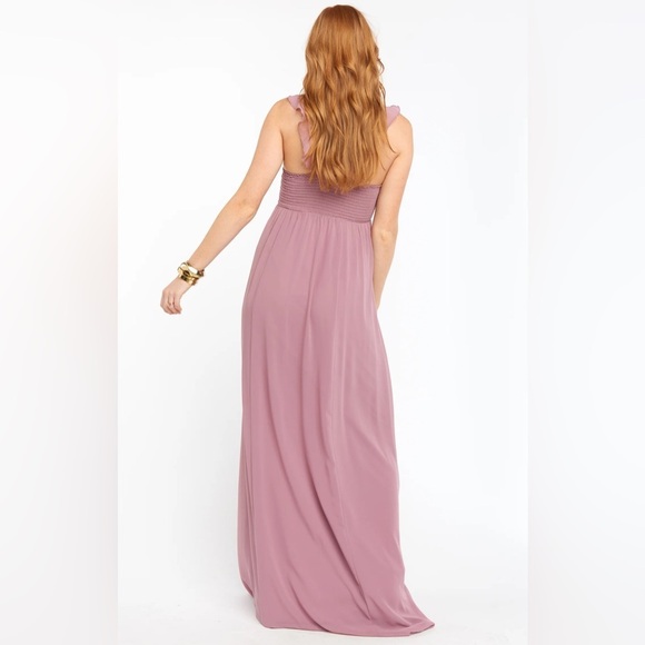 NWT Show Me Your Mumu June Maxi Bridesmaid Dress in Antique Rose Chiffon - Picture 4 of 8